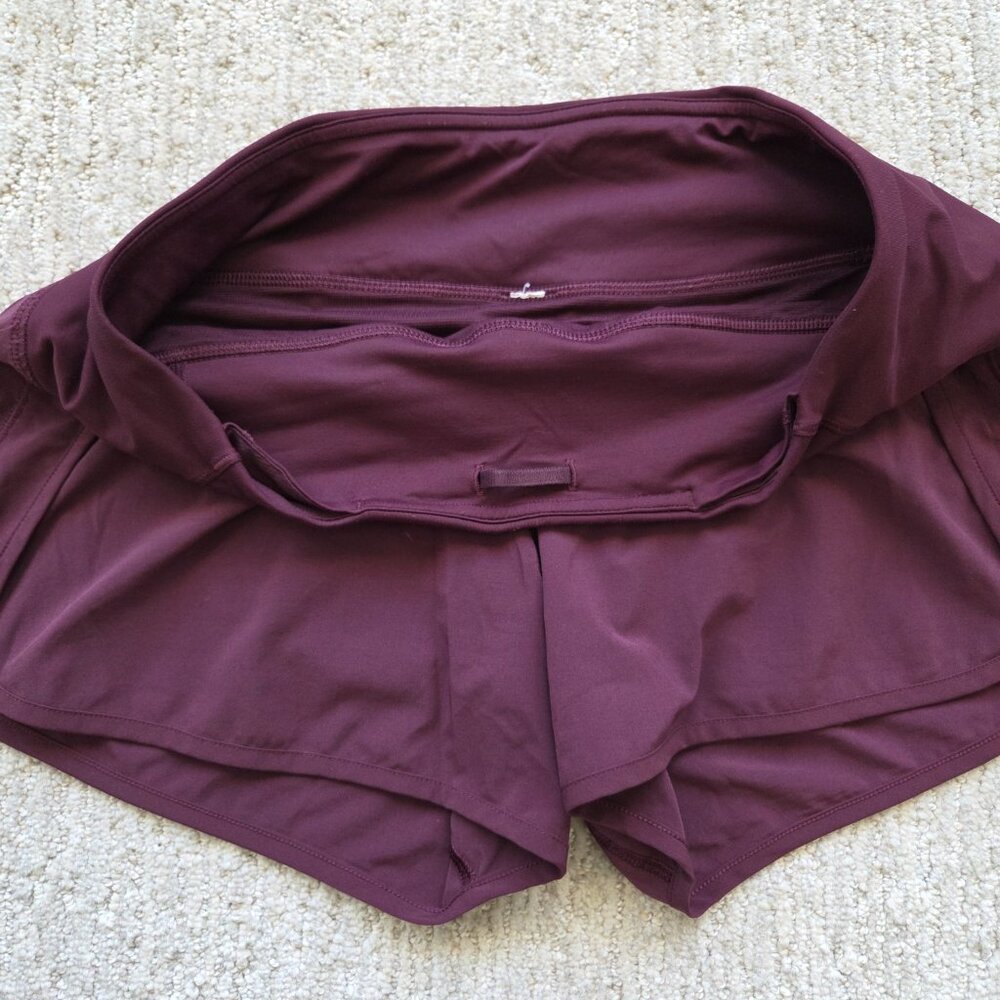 Lululemon Run Times Shorts Women's Size 6 Dark Adobe Burgundy Red 4" Running Gym - Picture 6 of 16